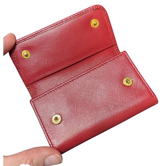 Auth Prada Red Saffiano Leather Key Holder Case 6 Ring - Picture 3 of 15